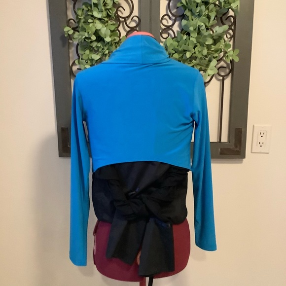 Pretty blue cropped open sweater - Picture 2 of 6
